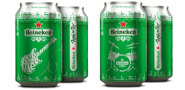 Latas de Heineken divulgando o evento